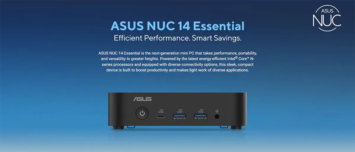 ASUS NUC 14 Essential (Bare-bone) Intel Core 3 N355 Portable Mini PC Price in Bangladesh
