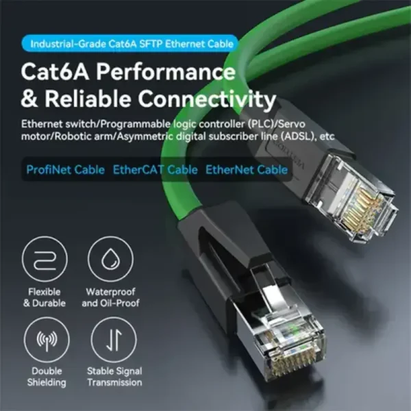 VENTION IBPGI Cat6A SFTP Industrial Flexible Patch Cable - 3M
