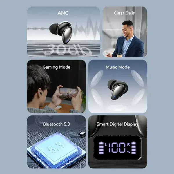 VENTION Tiny T13 (NBNB0) ANC True Wireless Bluetooth Earbuds - Black